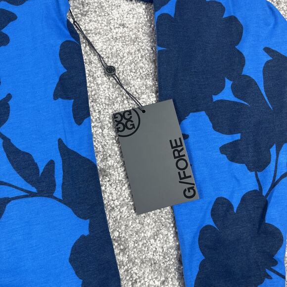 G Fore 1/4 Zip Pullover Mens Medium Tonal Floral Luxe Blue Mid Layer NWT - Picture 5 of 15